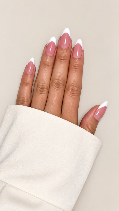 SYLK Nails Press On Nails Australia, Classic French Tips Almond, Amour Set Jpg